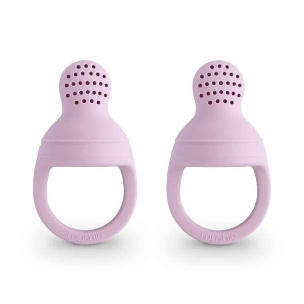 Lot de 2 sucettes grignoteuses silicone - Soft Lila