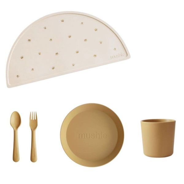 Coffret repas en silicone - Moutarde (5 pièces)
