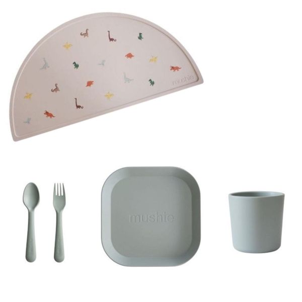 Coffret repas en silicone - Sage (5 pièces)