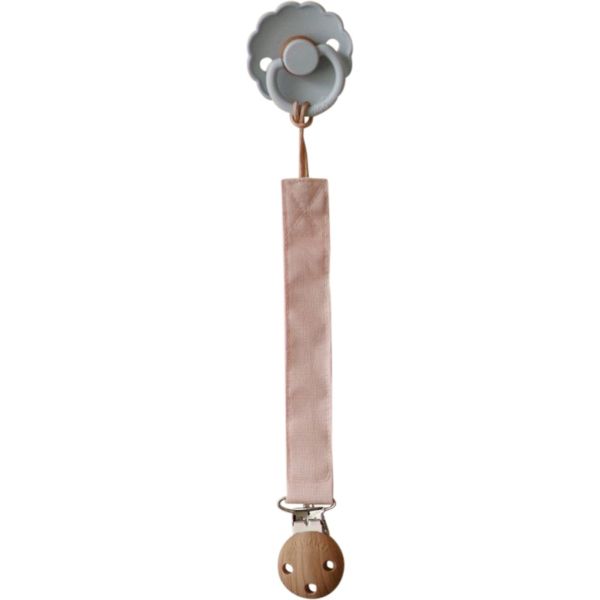 Lot de 2 Attache sucette en lin  - Blush / Cream