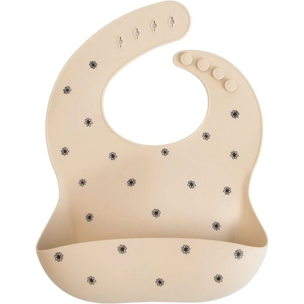 Bavoir en silicone - Black Daisy