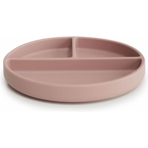 Assiette à compartiment en silicone - Blush