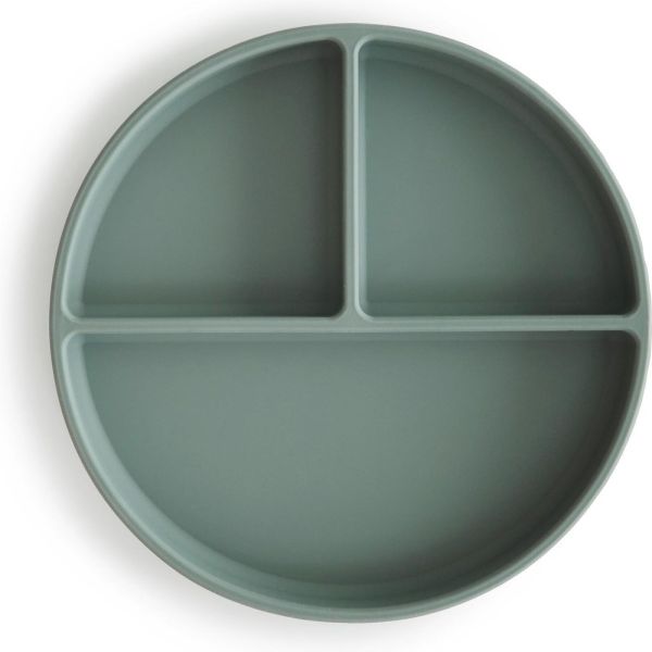 Assiette à compartiment en silicone - Cambridge blue
