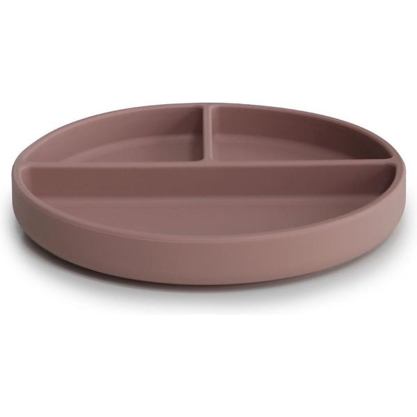 Assiette à compartiment en silicone - Cloudy Mauve