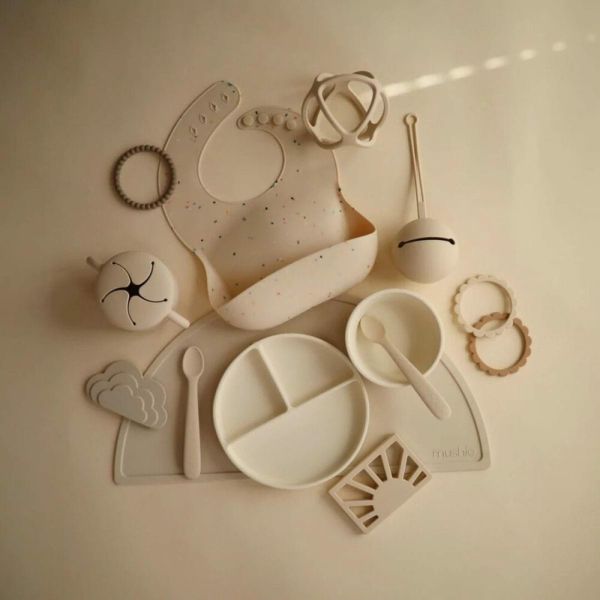 Assiette à compartiment en silicone - Ivory