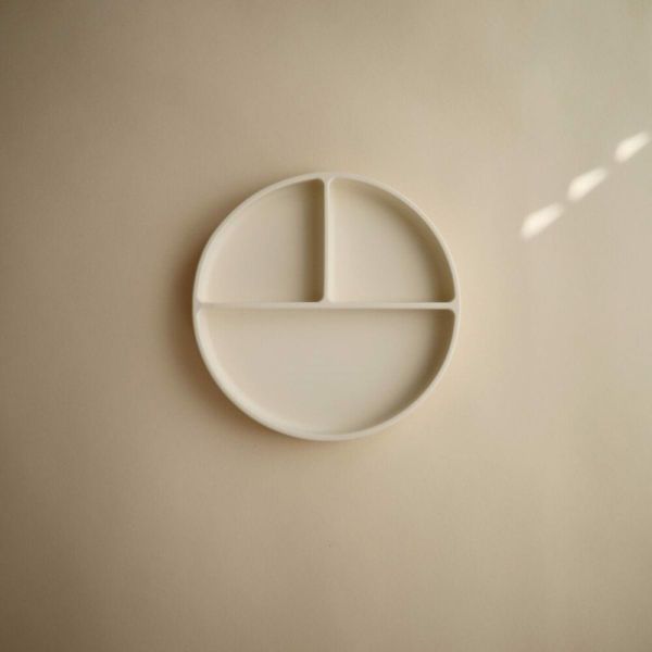 Assiette à compartiment en silicone - Ivory