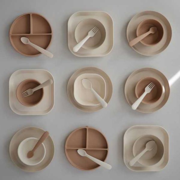 Assiette à compartiment en silicone - Natural