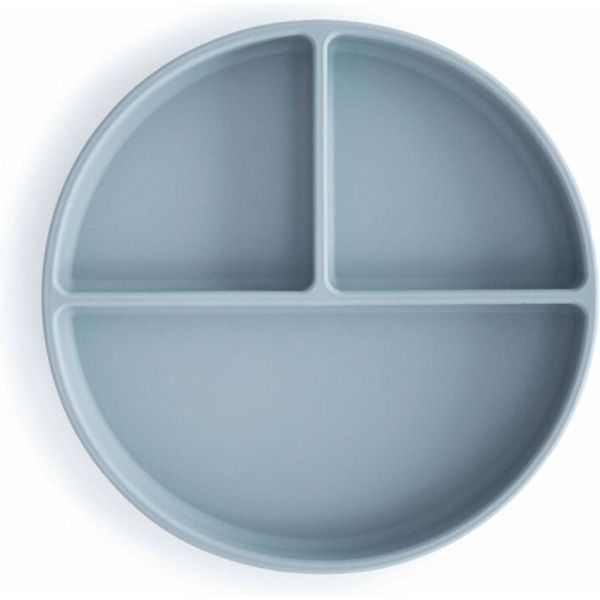 Assiette à compartiment en silicone - Powder Blue