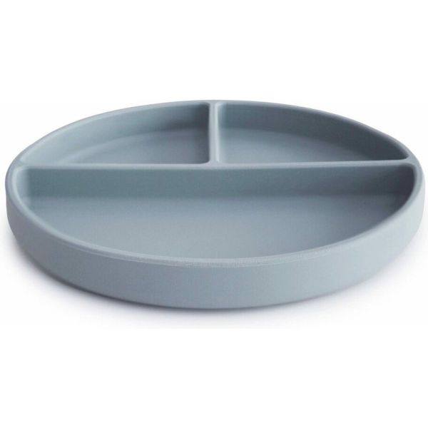 Assiette à compartiment en silicone - Powder Blue
