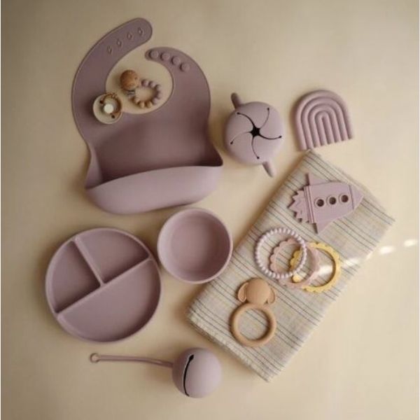 Assiette à compartiment en silicone - Soft Lila