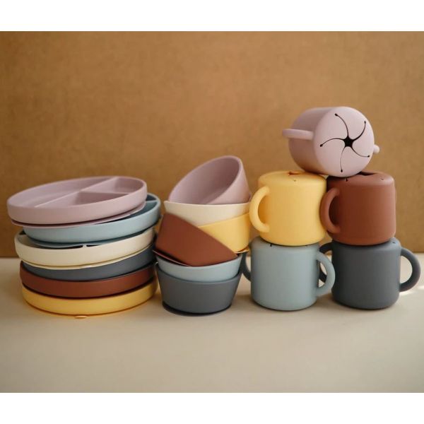 Assiette à compartiment en silicone - Soft Lila