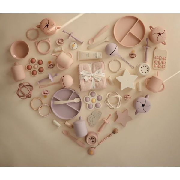 Assiette à compartiment en silicone - Soft Lila