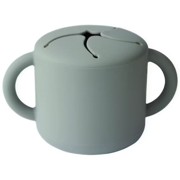 Boîte à goûter en silicone avec poignées - Cambridge blue