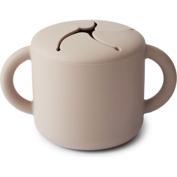 Boîte à goûter en silicone avec poignées - Cloudy Mauve