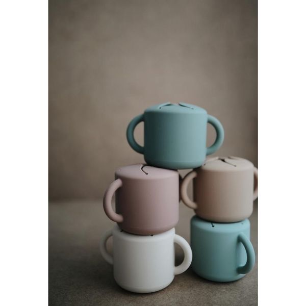 Boîte à goûter en silicone avec poignées - Cloudy Mauve