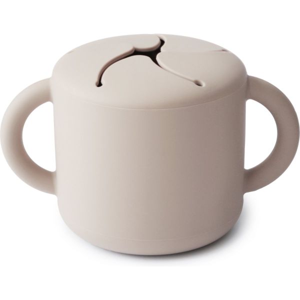Boîte à goûter en silicone avec poignées - Ivory
