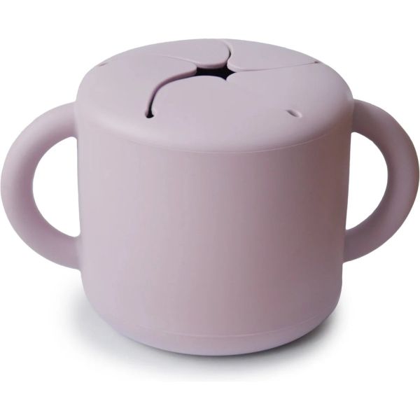 Boîte à goûter en silicone avec poignées - Soft Lila