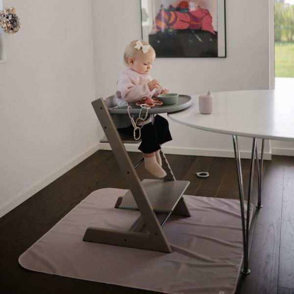 Tapis sous chaise haute anti-éclaboussures - Fog