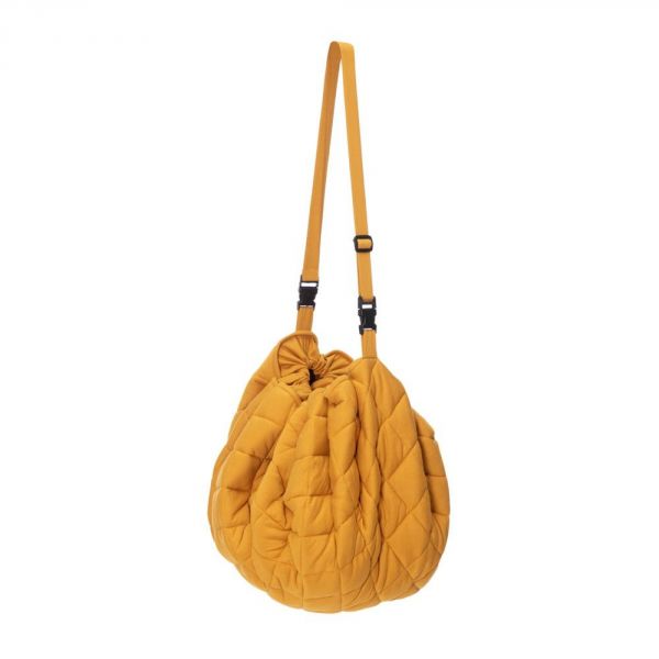 Sac à jouets / tapis d'éveil 2 en 1 en coton bio Mustard Chai Tea