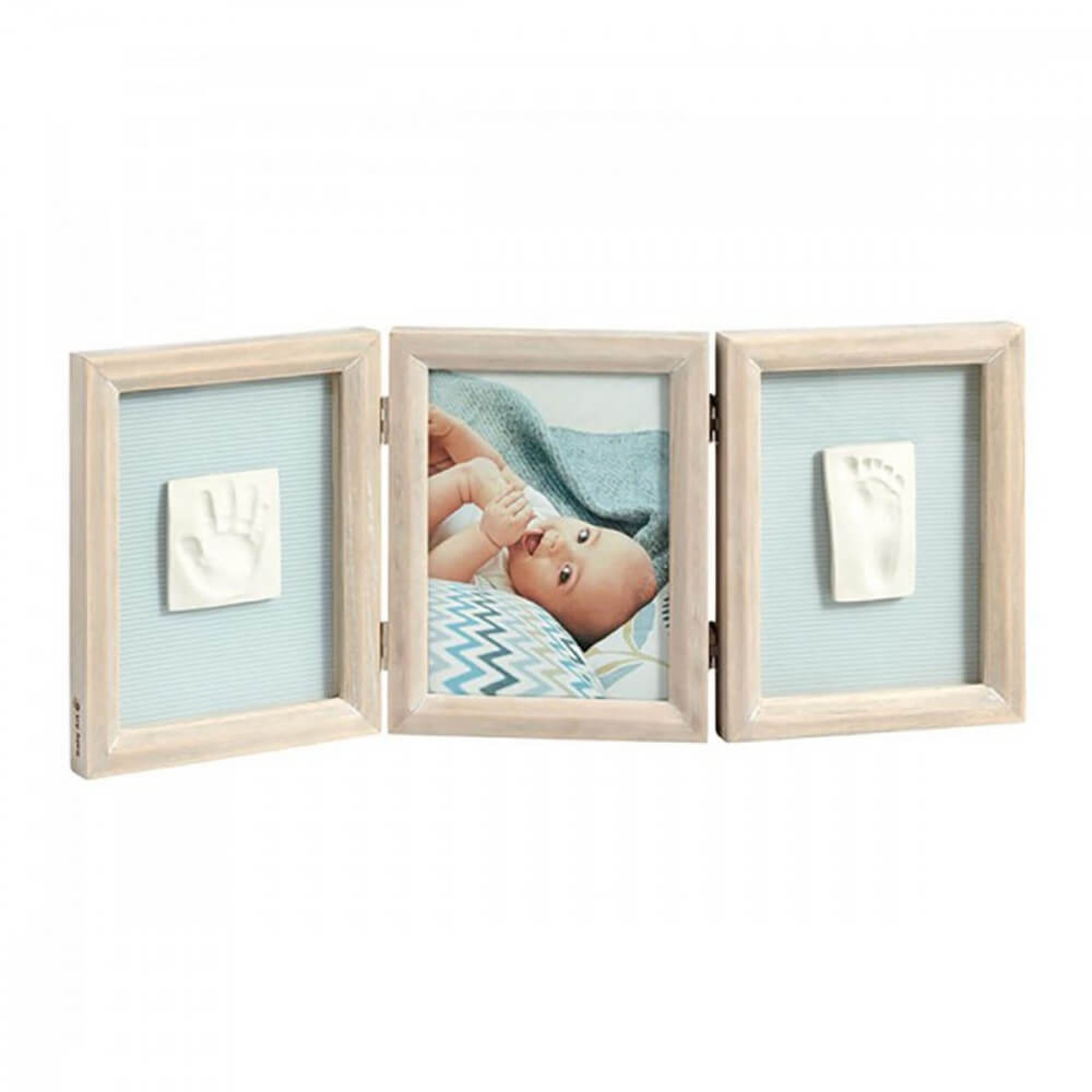 Cadre en bois Empreintes et Photo Bébé - Cadeau de naissance original