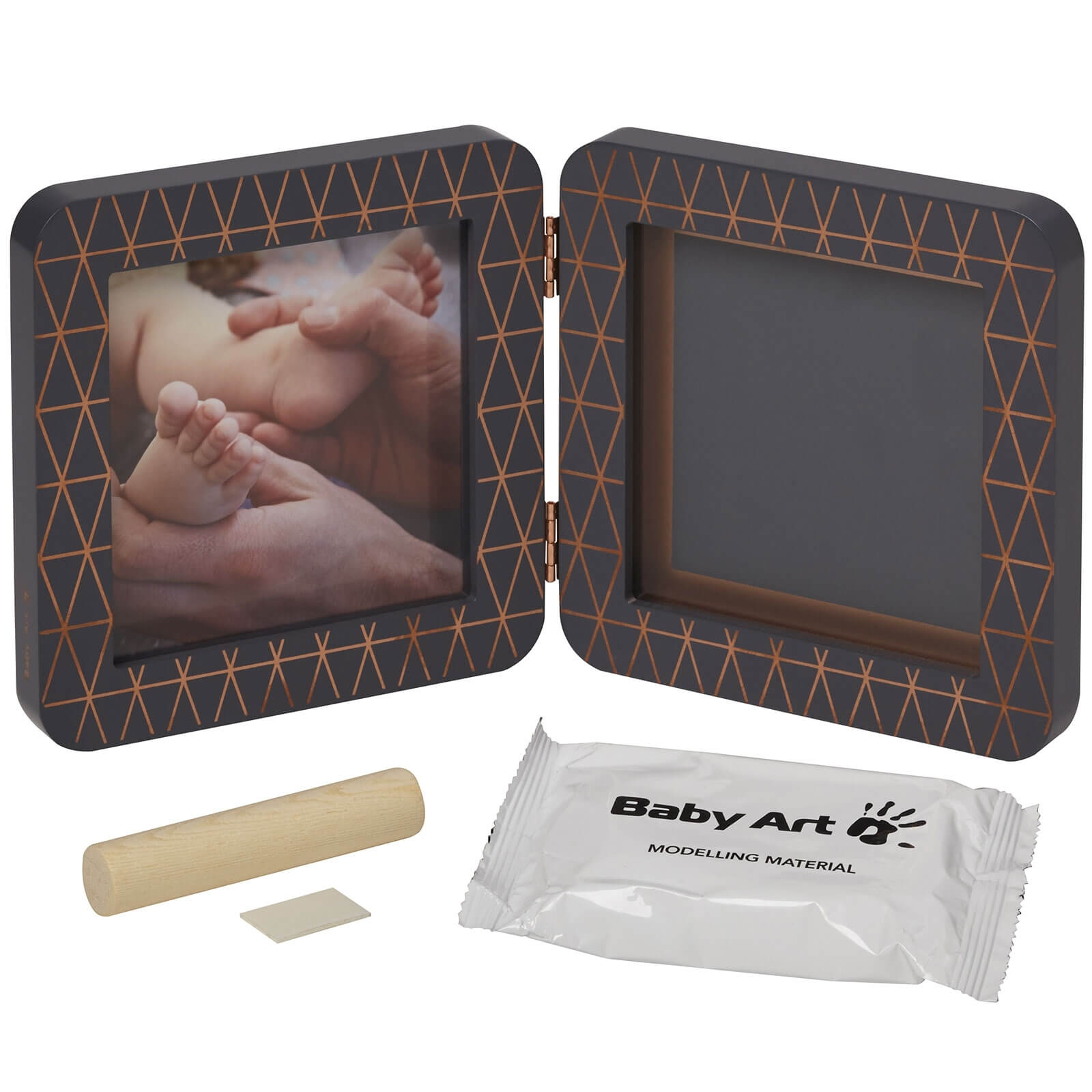 Baby Art Cadre Empreinte Bebe 2 Volets My Baby Touch Gris Fonce Made In Bebe