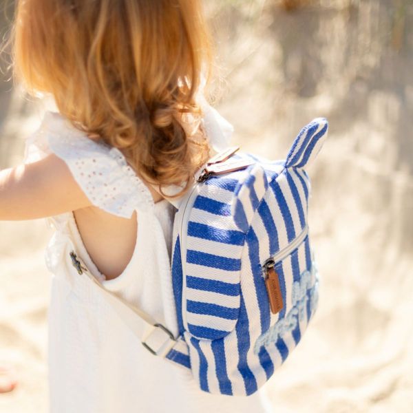 Sac à dos enfant My First Bag à rayures bleu éléctrique et bleu clair