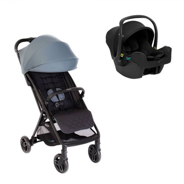 Poussette duo Myavo Stormy + siège auto SnugLite Midnight