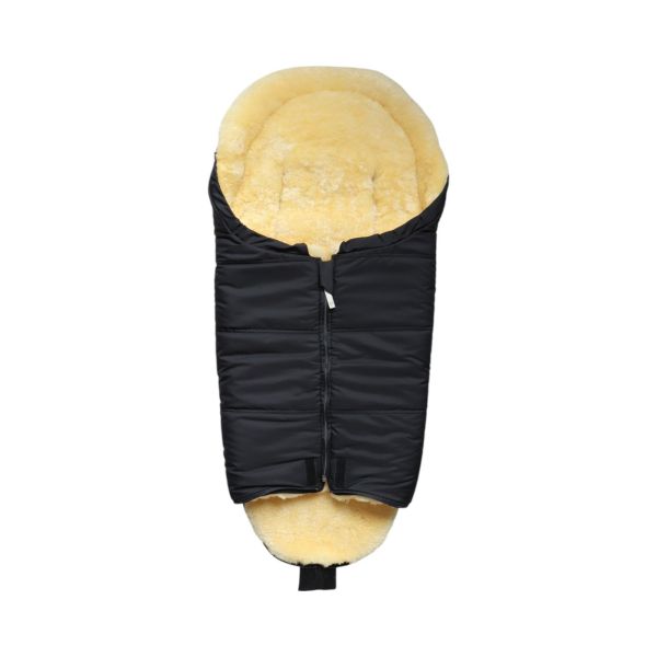 Chancelière pour siège-auto bébé en peau d'agneau NAADJA - Noir