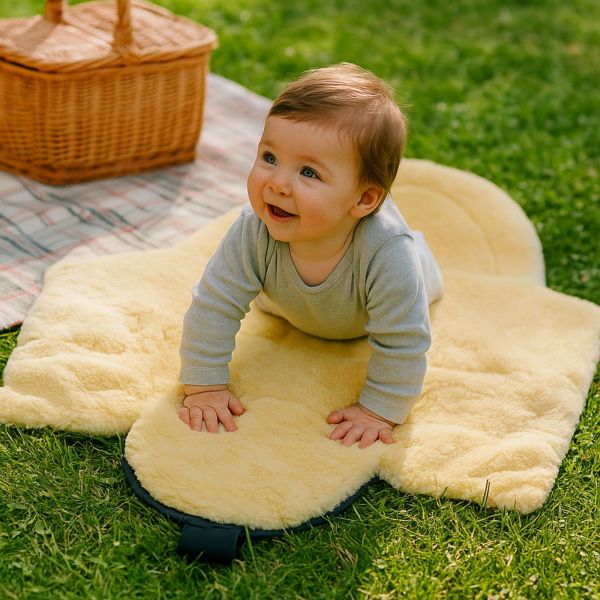 Chancelière pour siège-auto bébé en peau d'agneau NAADJA - Noir