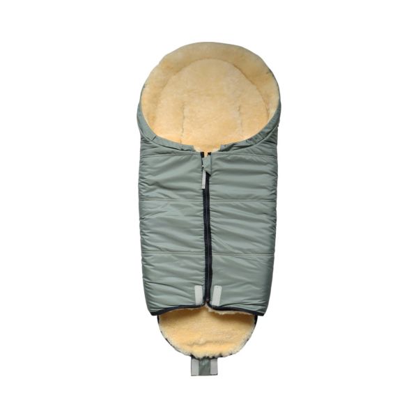 Chancelière pour siège-auto bébé en peau d'agneau NAADJA - Sauge vert/gris