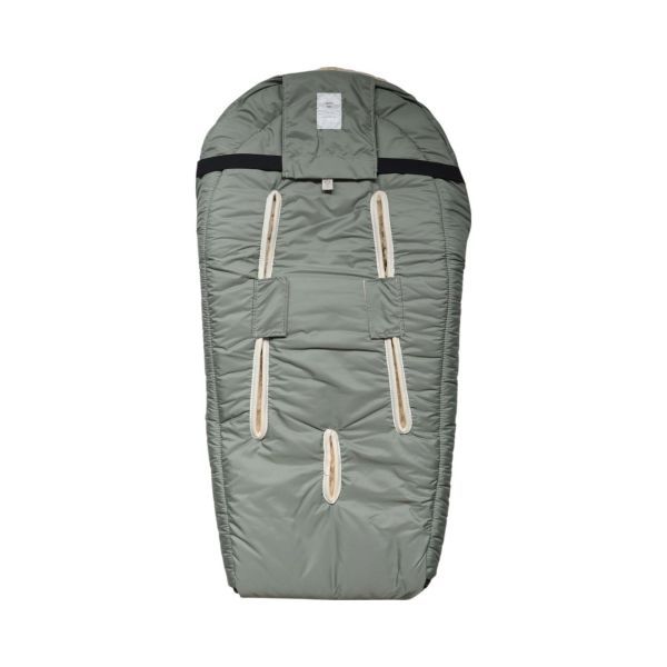 Chancelière pour siège-auto bébé en peau d'agneau NAADJA - Sauge vert/gris