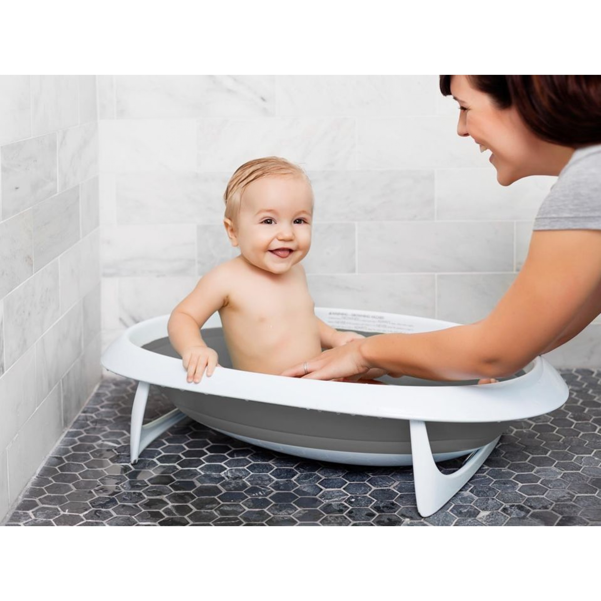 Baignoire Pliable 2 Positions Naked Gris Et Blanc