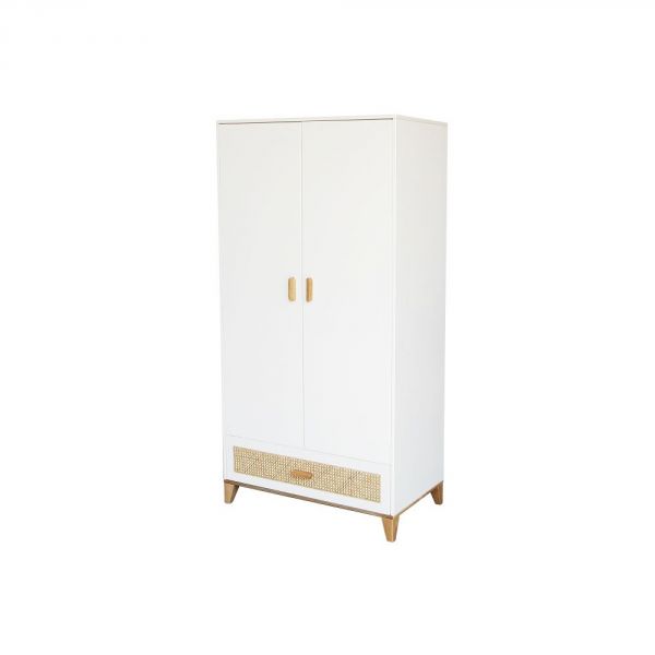 Armoire Nami cannage de rotin neige