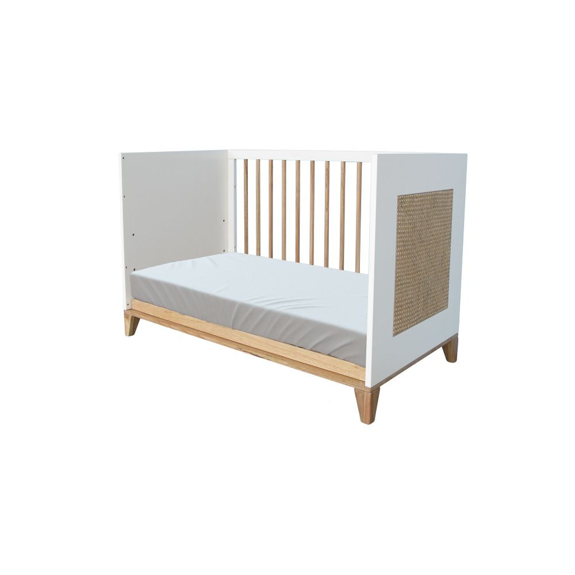 Lit bébé en rotin et métal 60x120 cm JAVA – lesjuliettesparis