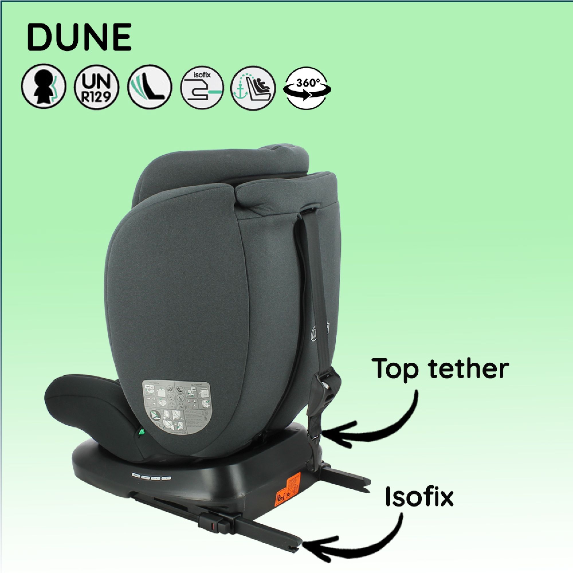 Nania - Siège auto DUNEFIX Pivotant 360° I-Size 40-150 cm - Evolutif dès la  naissance jusqu'à 12 ans environ - Groupe 0+/1/2/3 - Fixations isofix -  Protections latérales…(Gris foncé) : : Bébé et Puériculture