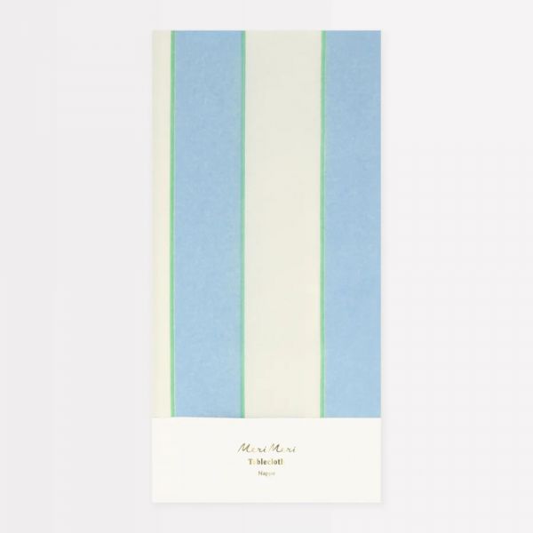 Nappe en papier à rayures Bleu