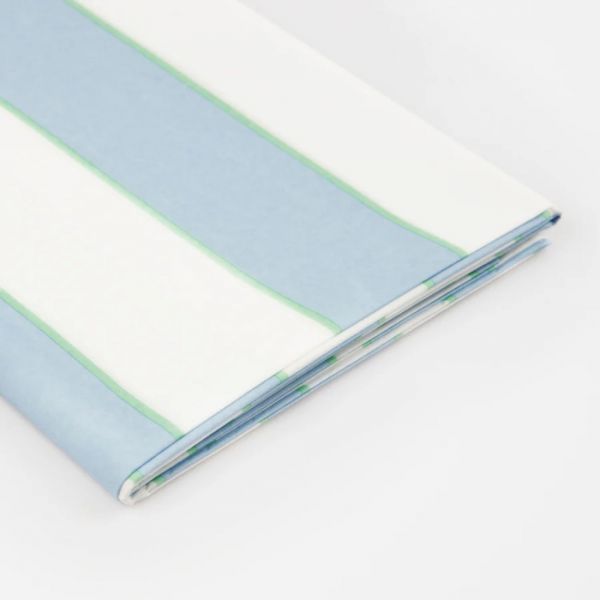 Nappe en papier à rayures Bleu