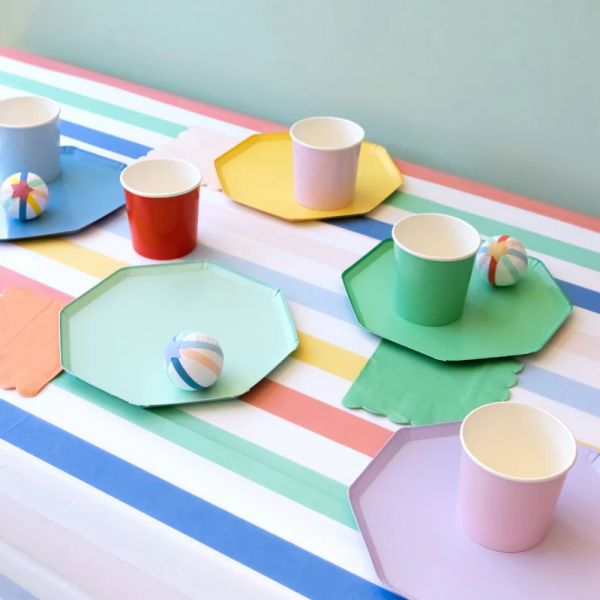 Nappe en papier à rayures Multicolore