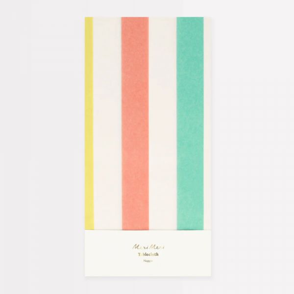 Nappe en papier à rayures Multicolore
