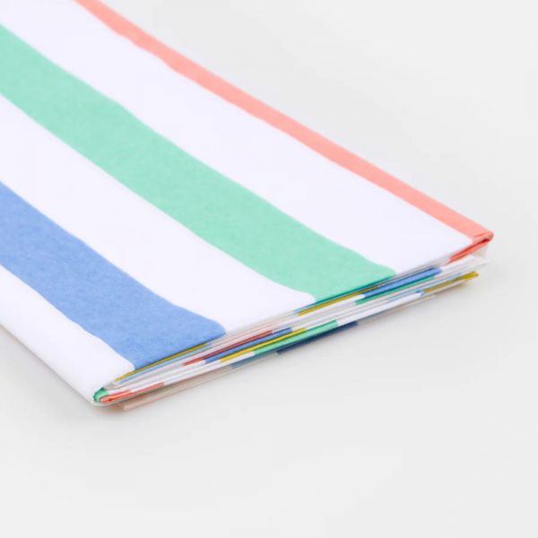 Nappe en papier à rayures Multicolore