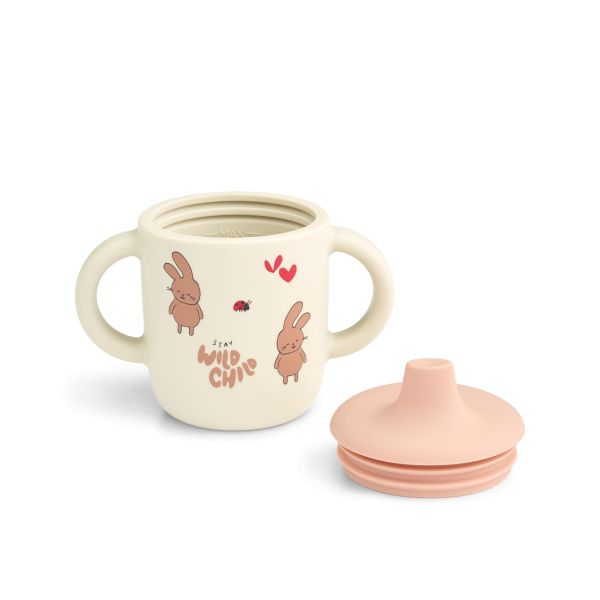 Tasse d'apprentissage à bec silicone 150 ml Neil Wild child Rose