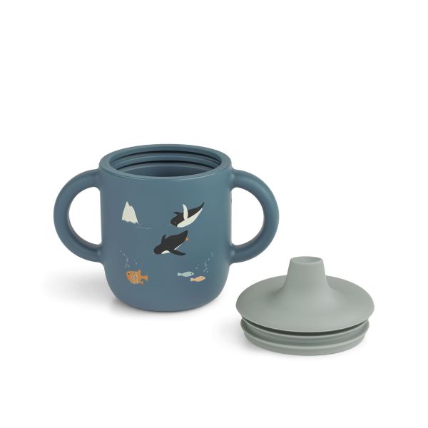 Tasse d'apprentissage à bec silicone 150 ml Neil Arctic Sea Ocean view