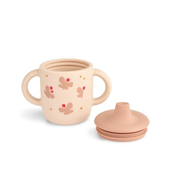 Tasse d'apprentissage à bec silicone 150 ml Neil Butterfly Apple blossom