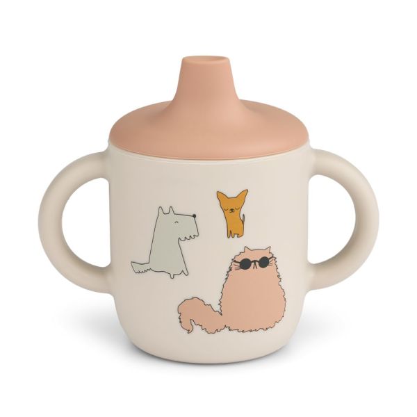 Tasse d'apprentissage à bec silicone 150 ml Neil Cats and Dogs Sandy