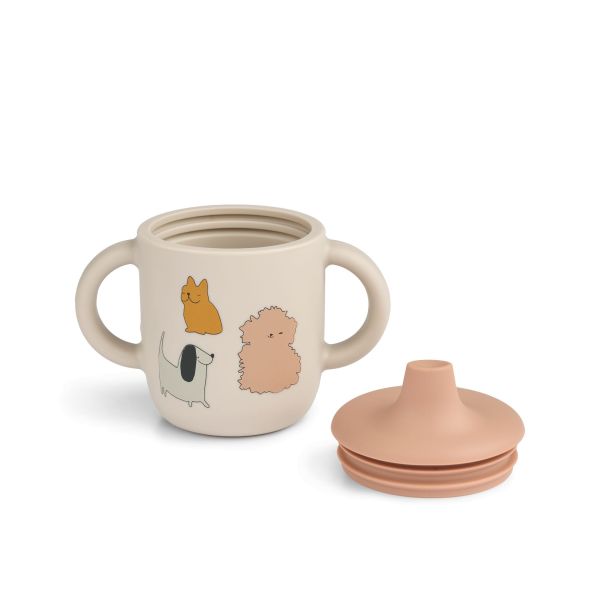 Tasse d'apprentissage à bec silicone 150 ml Neil Cats and Dogs Sandy