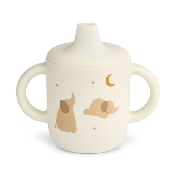 Tasse d'apprentissage à bec silicone 150 ml Neil Éléphant Crème de la crème