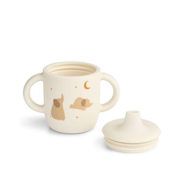 Tasse d'apprentissage à bec silicone 150 ml Neil Éléphant Crème de la crème