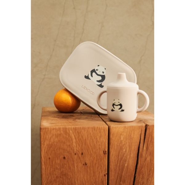 Tasse d'apprentissage à bec silicone 150 ml Neil Panda Sandy