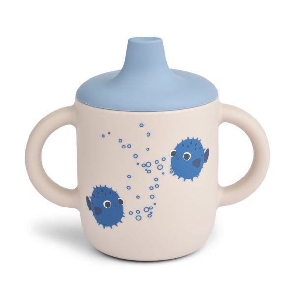 Tasse d'apprentissage à bec silicone 150 ml Neil Pufferfish Sandy