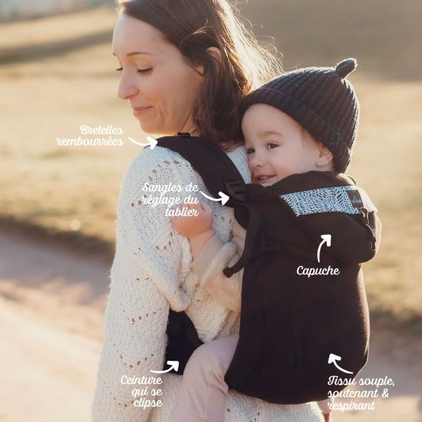 Porte bébé Néo Préformé Ébène